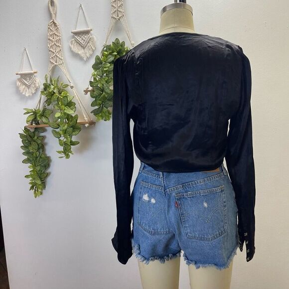 Free People Satin Crop Top W Ruffles - Picture 3 of 3